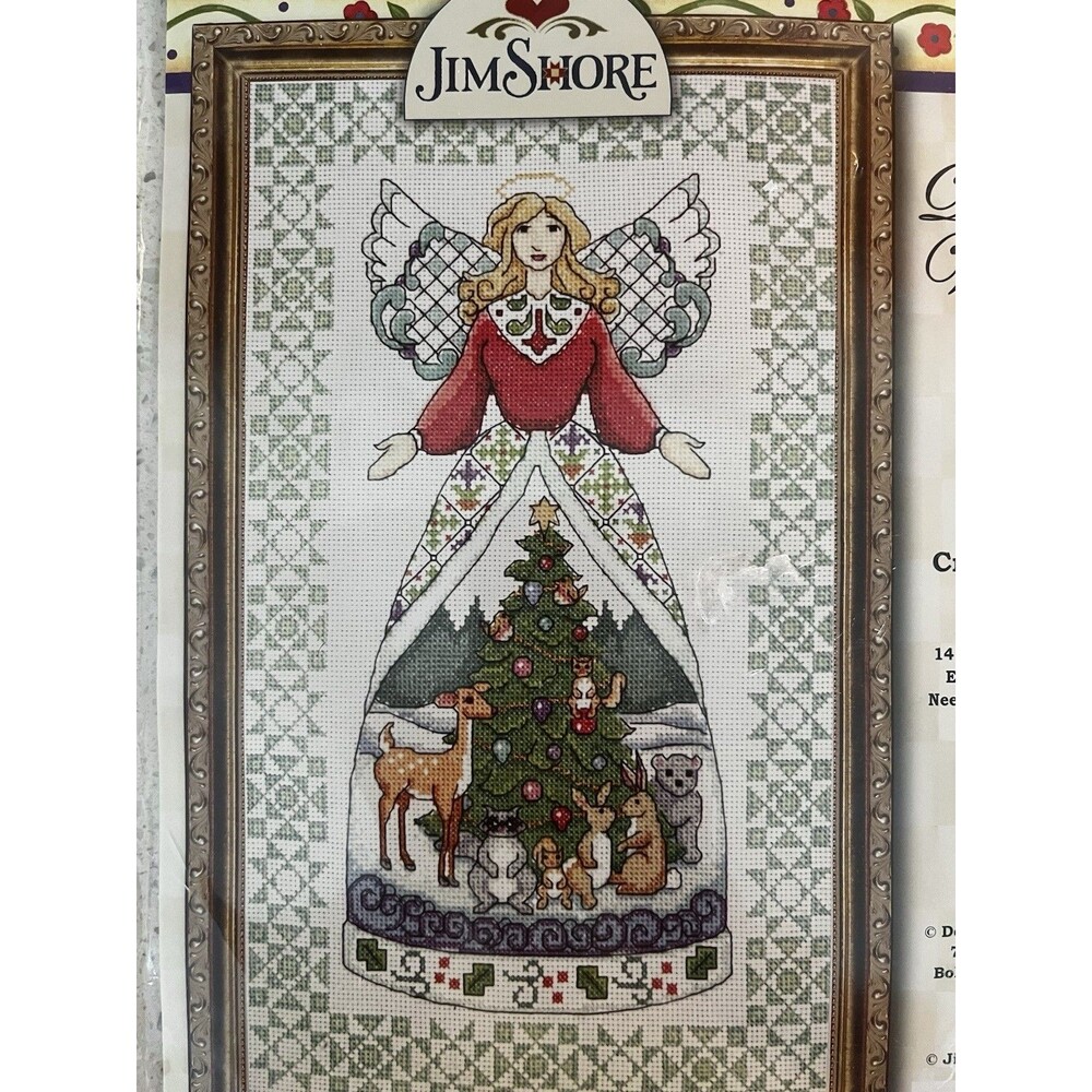 Jim Shore Christmas Cross Stitch Winter Angel Tree Animals Snow Deer Bears New
